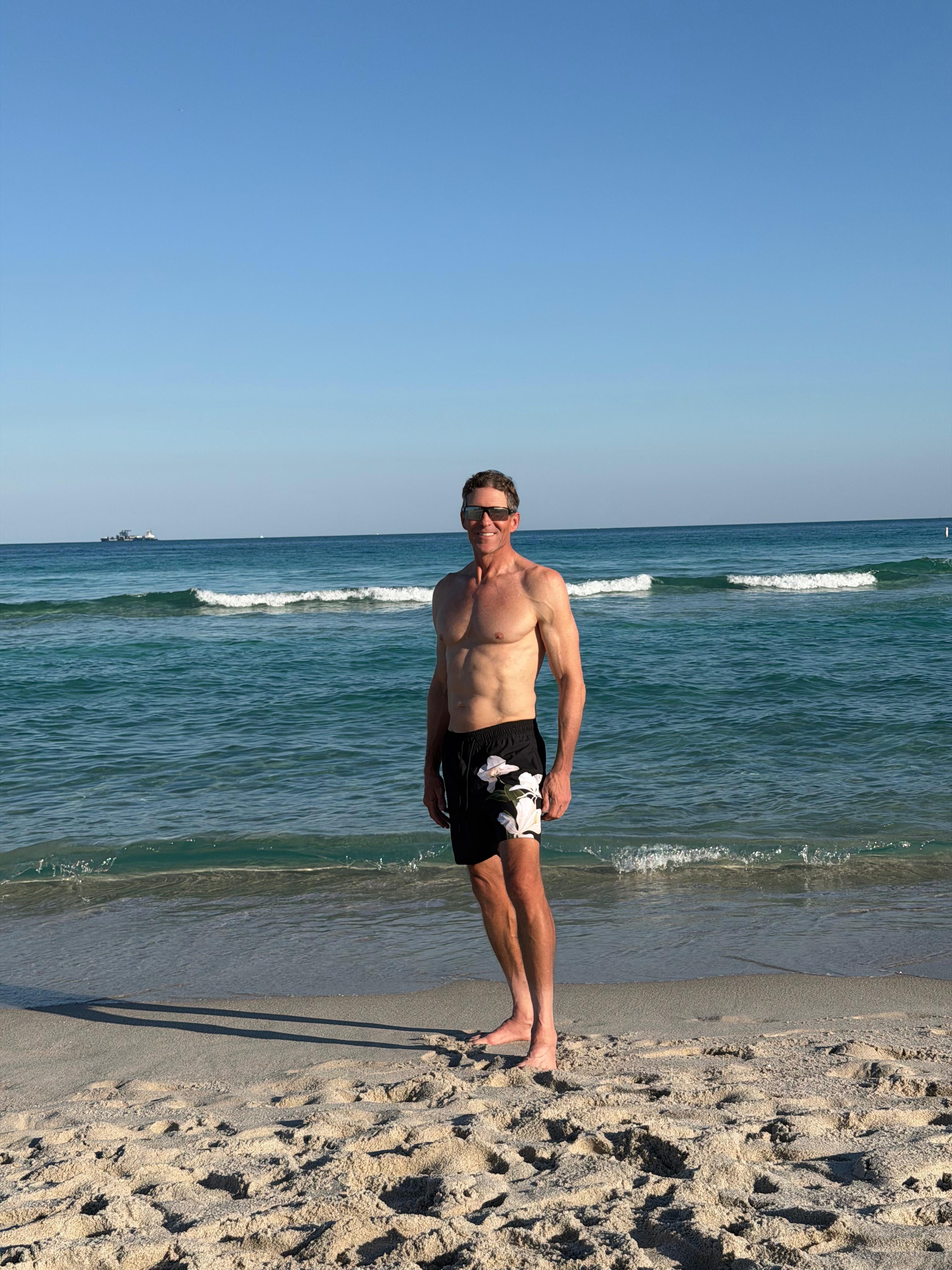 Black Floral  swim trunk